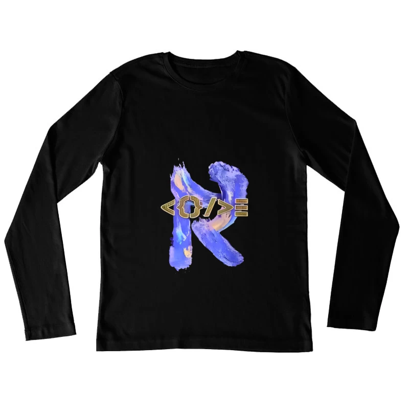 Kreatives Design mit Farben und Symbolen Damen Langarm T-Shirt