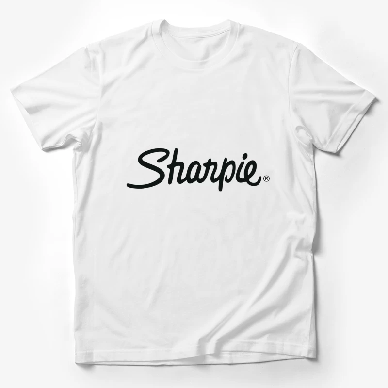 Sharpie Brand Logo in Classic Black Script Typography Male T-Shirt