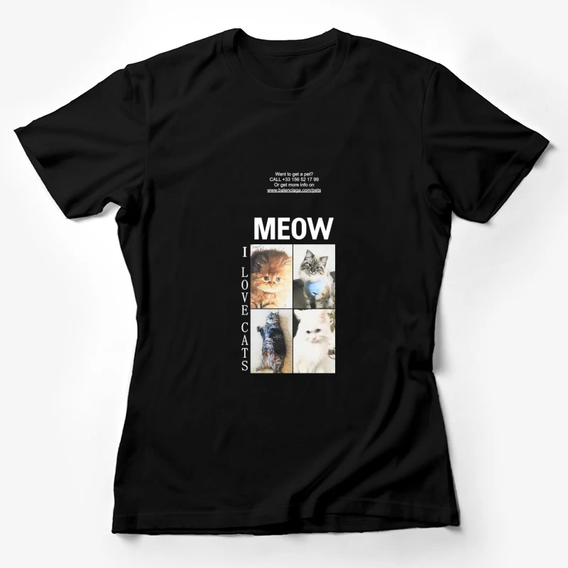 Süße Katzenbilder und Kontaktinformationen Damen T-Shirt