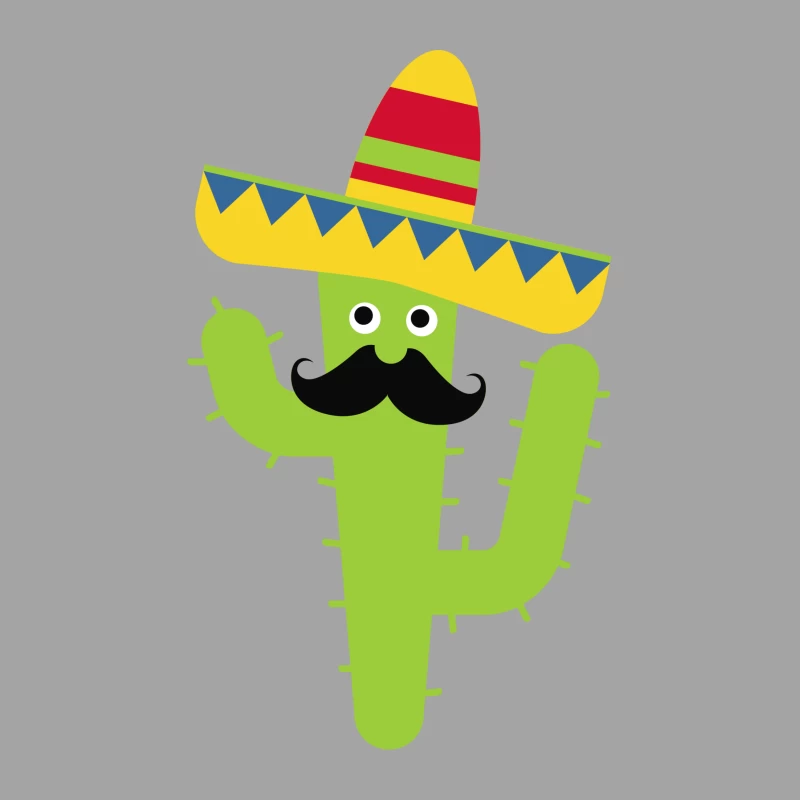 Cactus avec sombrero coloré Femme T-Shirt