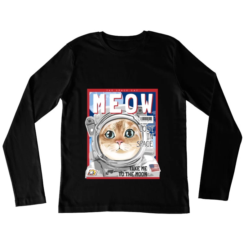 Weltraumkatze auf dem Titel des Magazins Damen Langarm T-Shirt