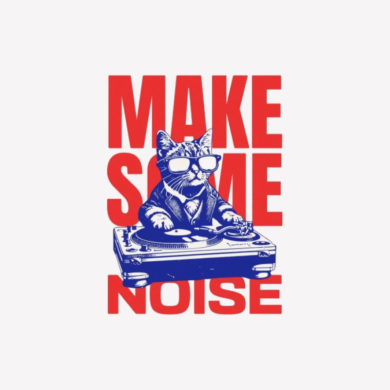 Drôle de chat DJ fait du bruit Femme T-Shirt