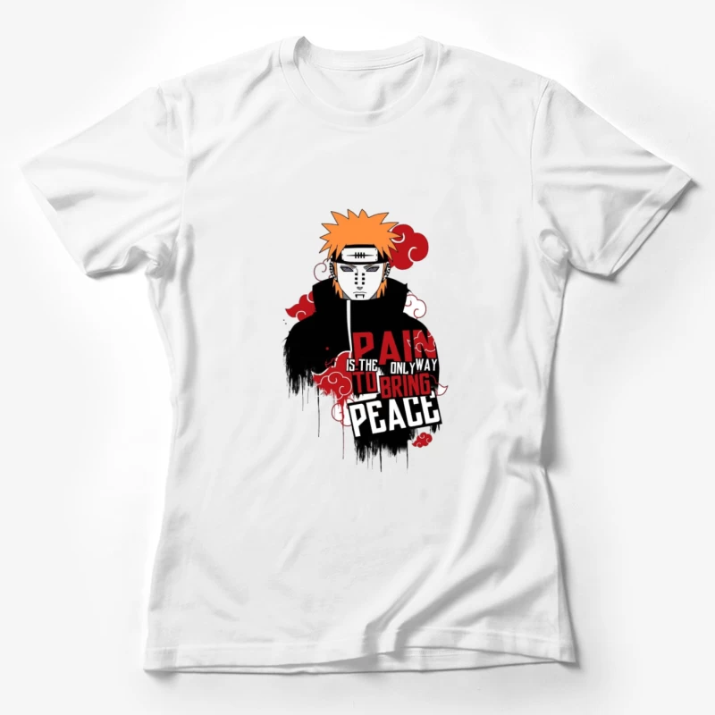 Anime Charakter mit Friedensbotschaft Damen T-Shirt