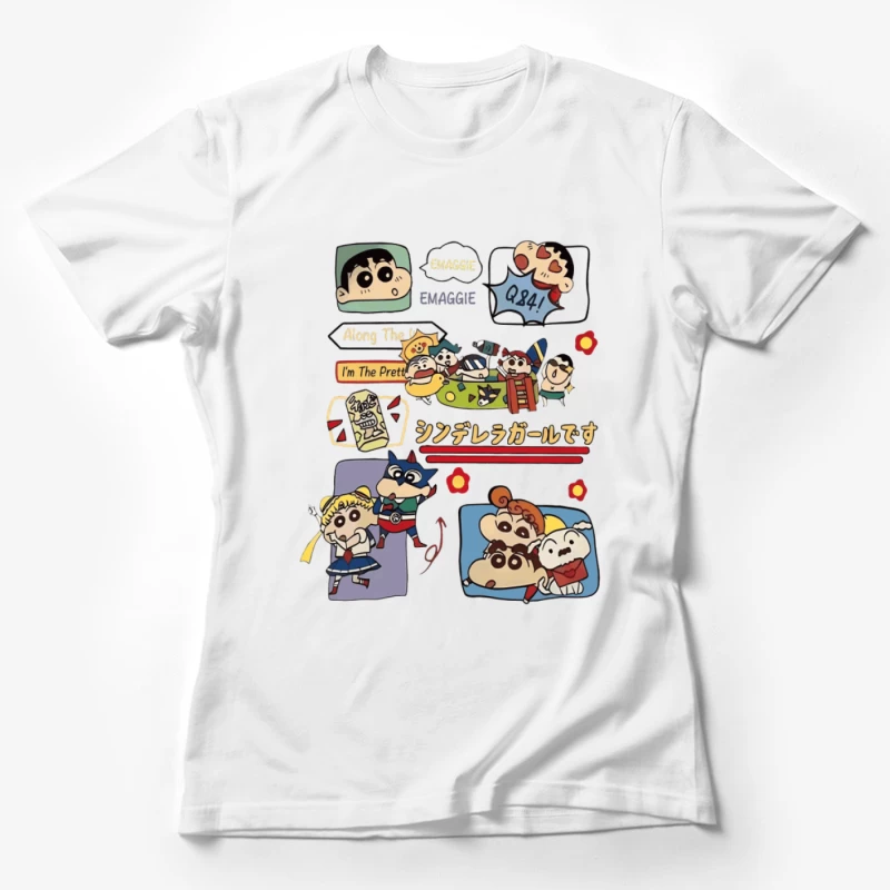 Lustige Anime-Charaktere und bunte Designs Damen T-Shirt