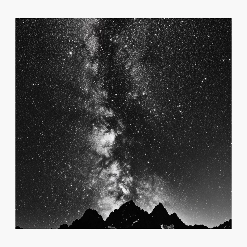 Majestic Milky Way Over Mountain Silhouettes: A Starry Night Landscape Throw Pillow