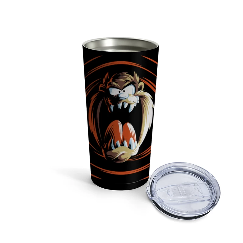 Angry Cartoon Character Illustration Travel Mug