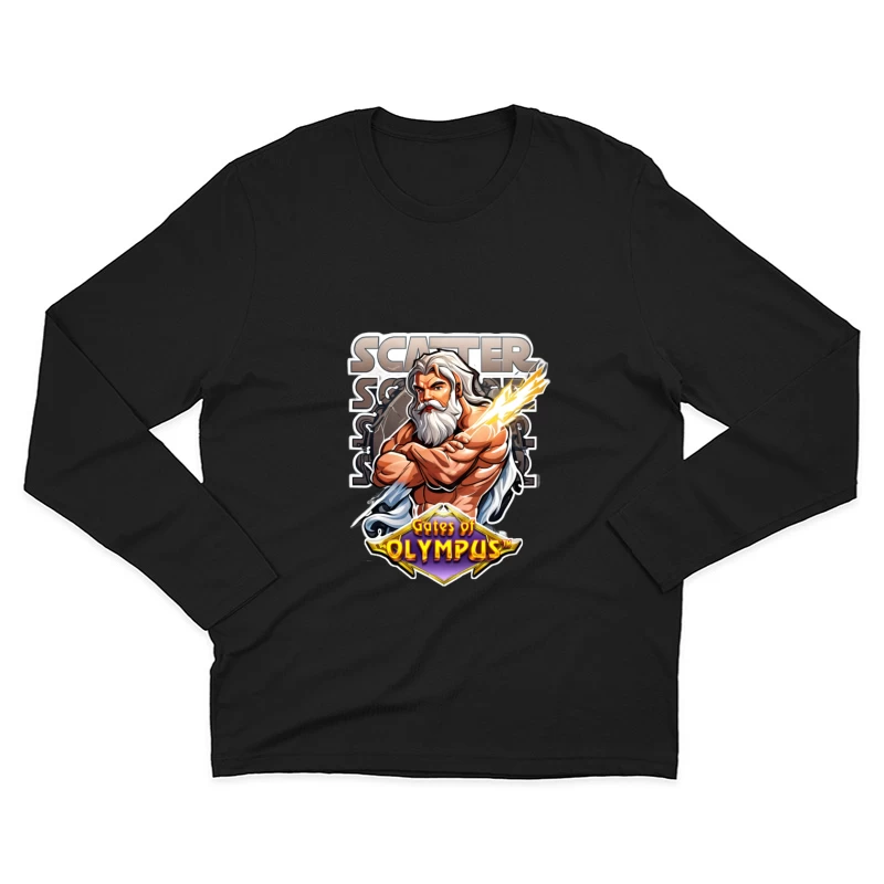 Gates of Olympus Slot Game Scatter Symbol Featuring Zeus Male Long Sleeve T-Shirt