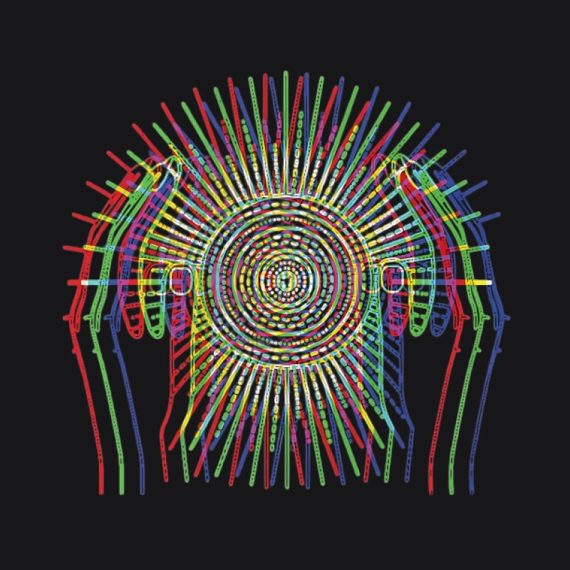 Design abstrait de lignes colorées Homme Sweat à capuche