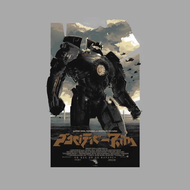 Pacific Rim: Giant Mecha Movie Poster Male Pullover Hoodie