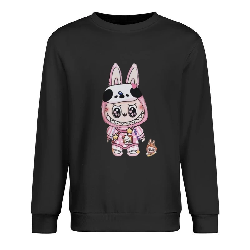 Niedlicher Hase mit Charaktermaske Herren Pullover Sweatshirt