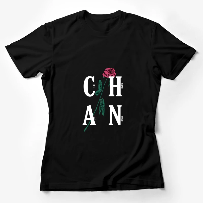 Rosenblumentextdesign Damen T-Shirt