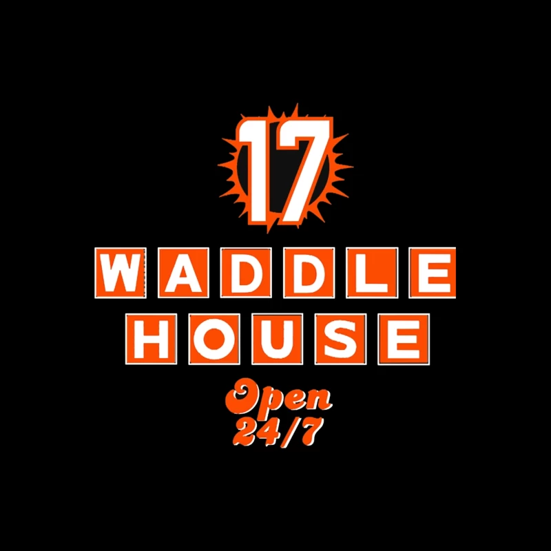 Waddle House 24/7 Restaurant Logo Design Throw Pillow