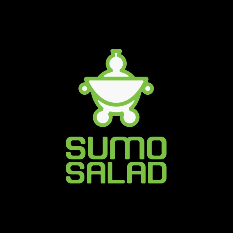 Green Minimalist Sumo Salad Restaurant Logo Pin