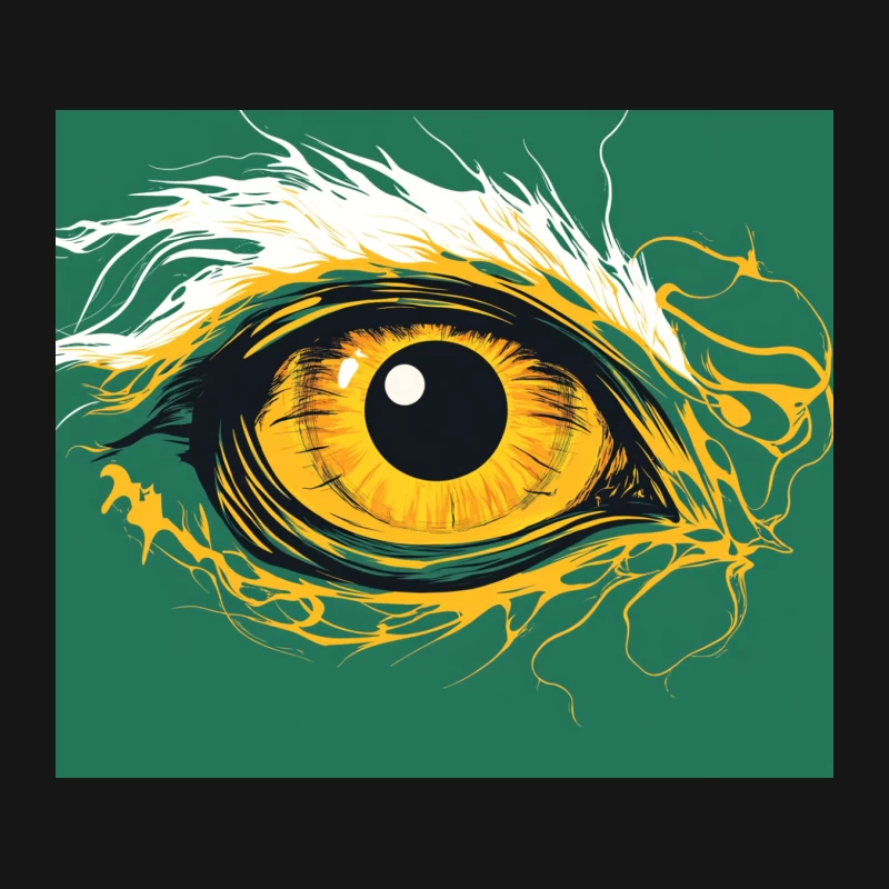 Vibrant Abstract Surreal Eye in Yellow and Green Mouse Pad