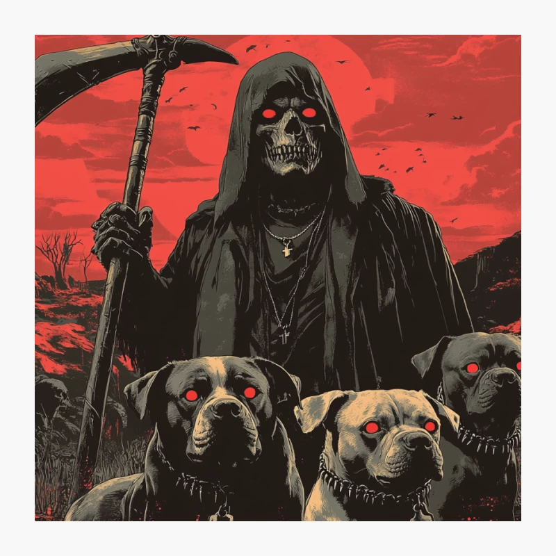 Death's Hounds: A Dark Fantasy Apocalypse Pin