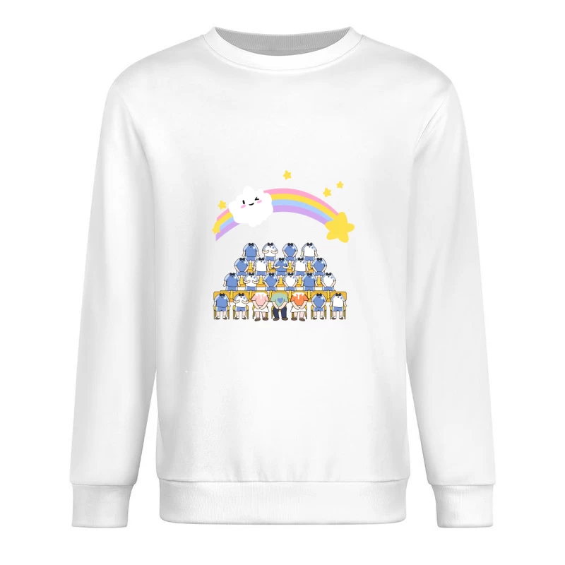 Niedliche Cartoon-Schulklasse Herren Pullover Sweatshirt