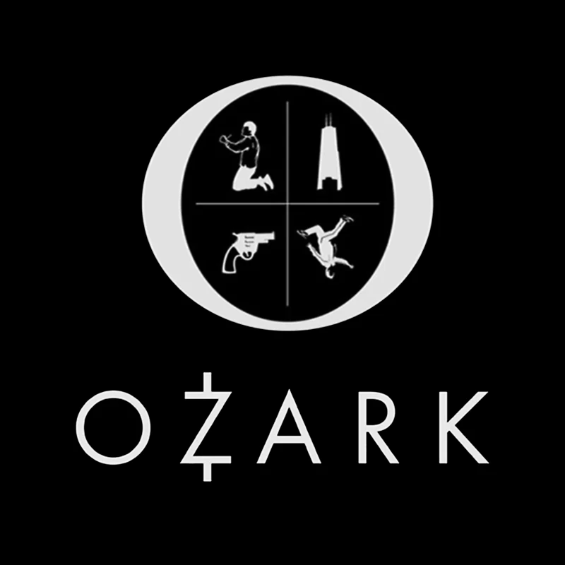 Ozark TV Series Logo with Symbolic Elements Throw Pillow