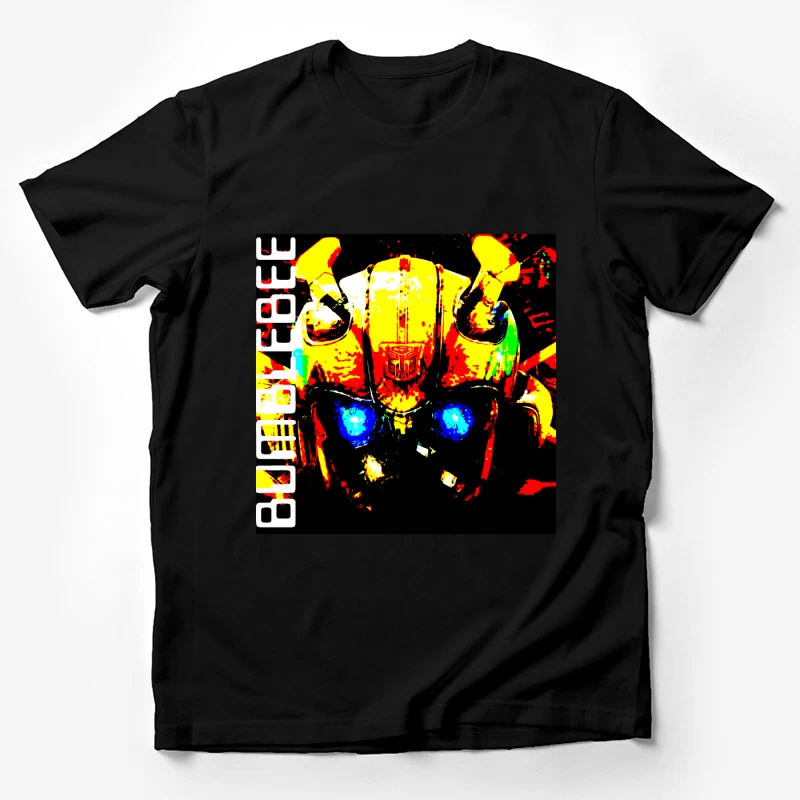 Stylized Bumblebee Autobot Portrait in Vibrant Colors Male T-Shirt