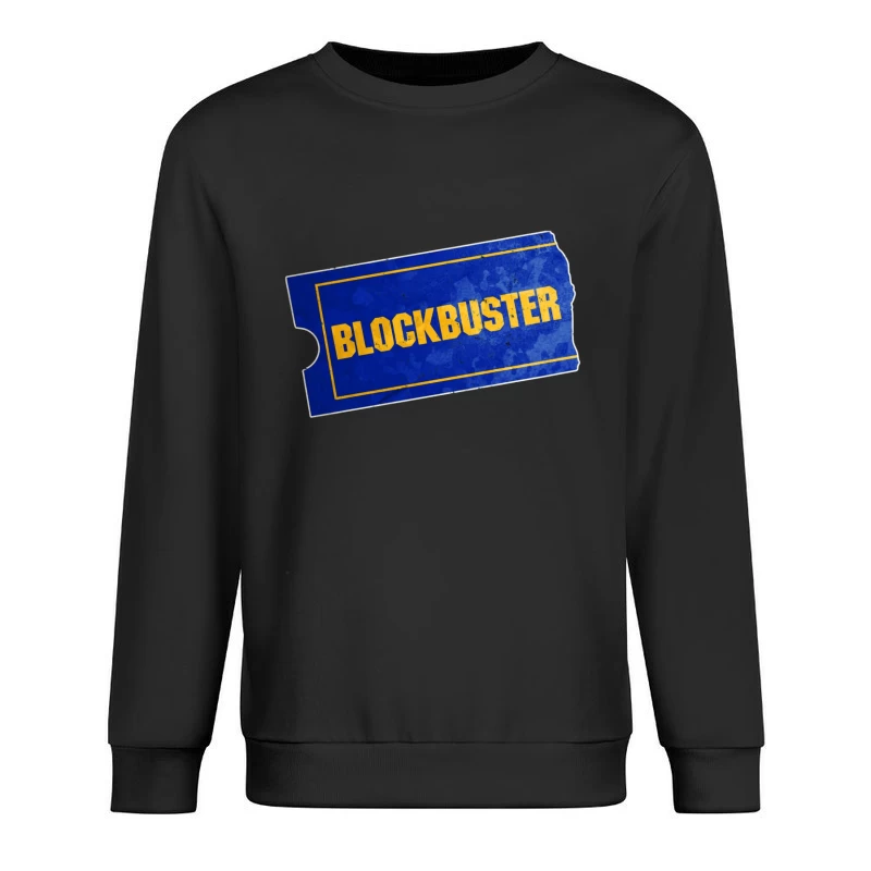 Vintage Blockbuster Video Rental Store Logo Ticket Male Pullover Sweatshirt