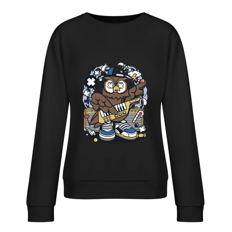 Hibou Musicien Urbain Femme Sweat-shirt à enfiler
