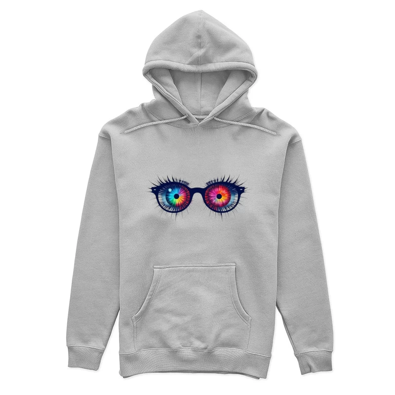 Psychedelic Rainbow Eyes Behind Glasses Female Pullover Hoodie