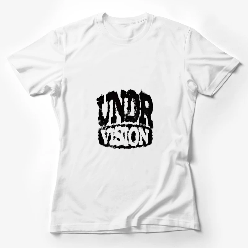 Logo Astratto Bianco e Nero Maglietta Donna