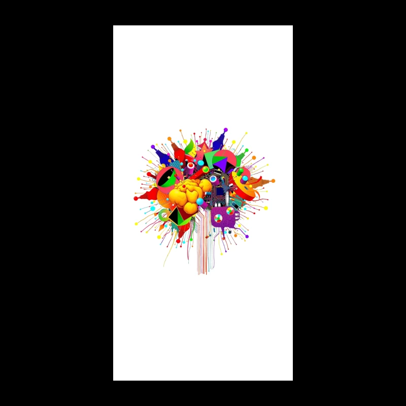 Vibrant Digital Brain: Creative Mind Explosion iPhone Case