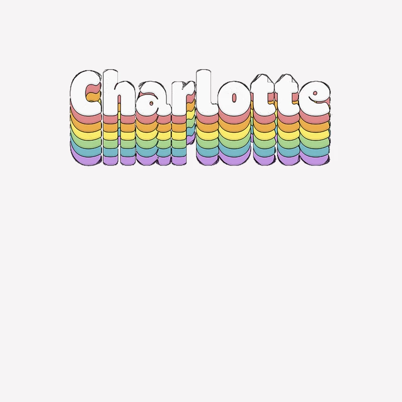 Charlotte  Retro Typography Design Female T-Shirt
