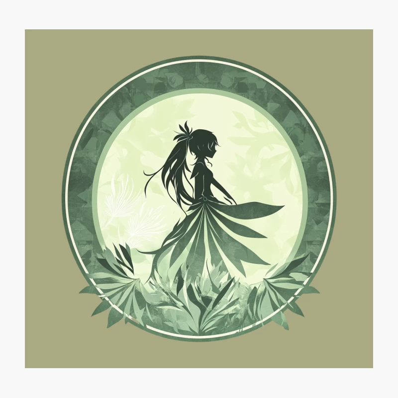 Original God: Nashida Silhouette Throw Pillow