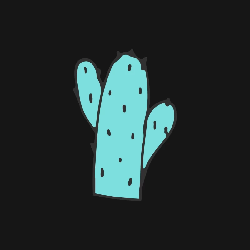 Cactus stylisé bleu Homme Manches Longues T-Shirt