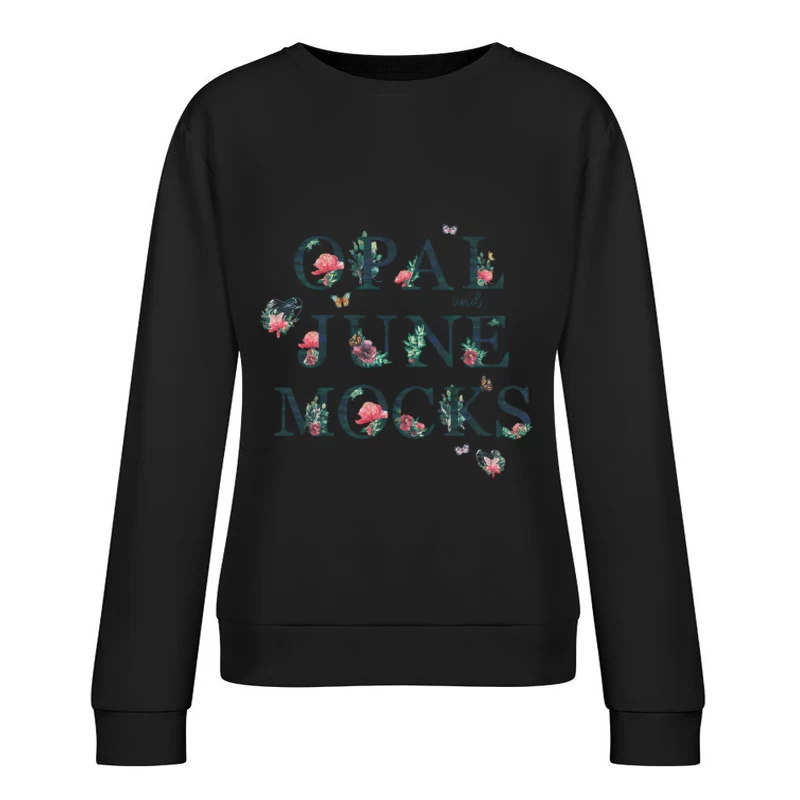 Florale Typografie und Schmetterlinge Damen Pullover Sweatshirt