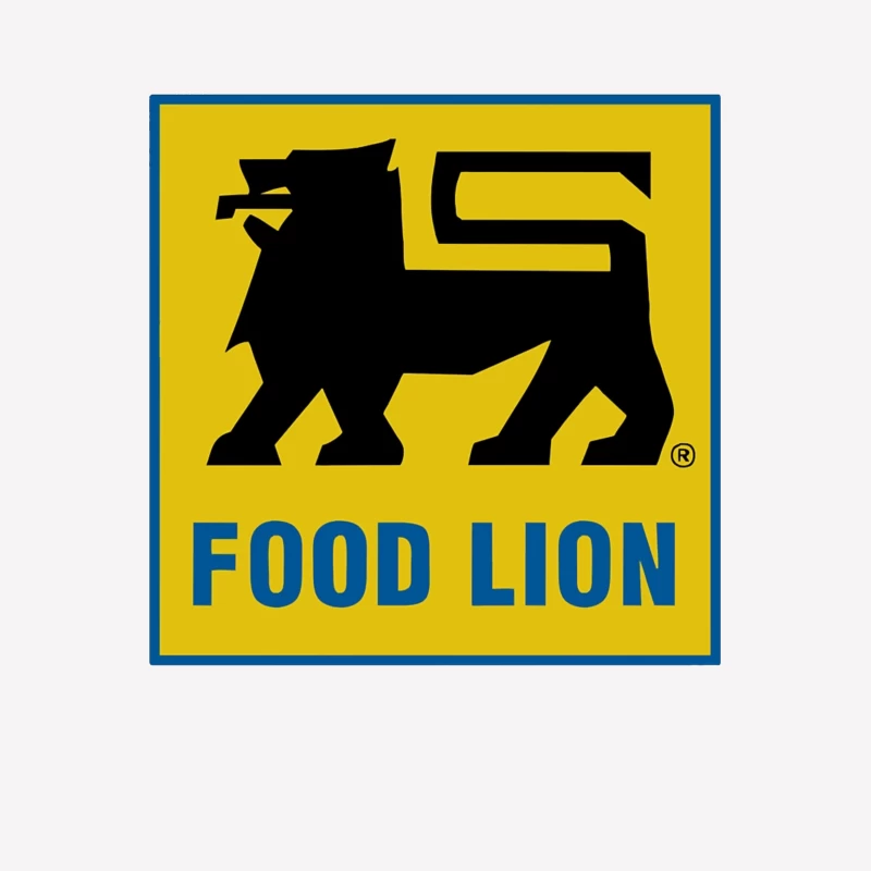 Food Lion Supermarket Chain Logo with Black Lion on Yellow Background Female T-Shirt