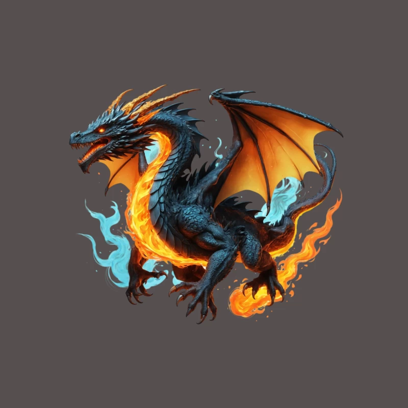 Majestic Fire Dragon Artwork Mouse Pad