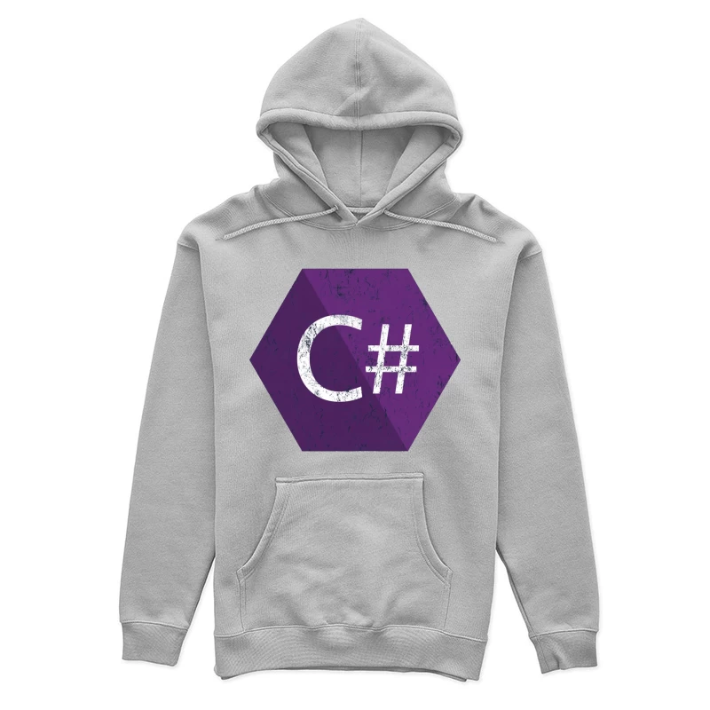 C# Programming Language Logo in Purple Hexagon Female Pullover Hoodie