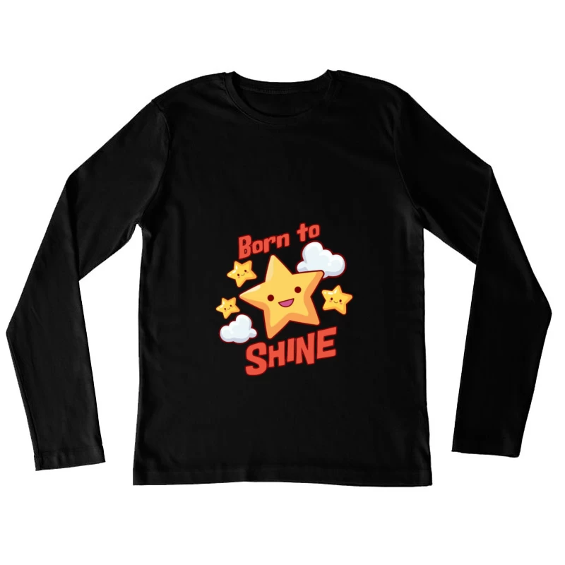 Niedlicher Stern mit Slogan Damen Langarm T-Shirt