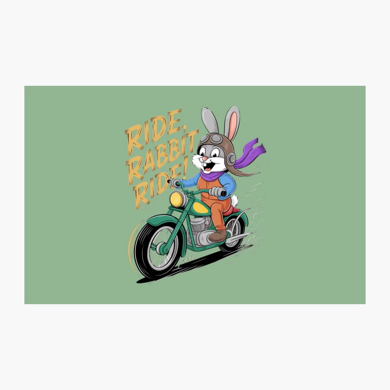 Vintage Cartoon Rabbit Racing on Motorcycle with Retro Typography Travel Mug