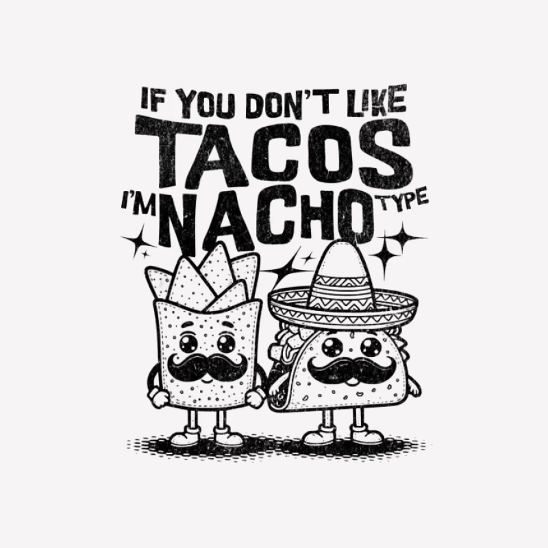 Witziges Taco und Nacho Design Herren T-Shirt