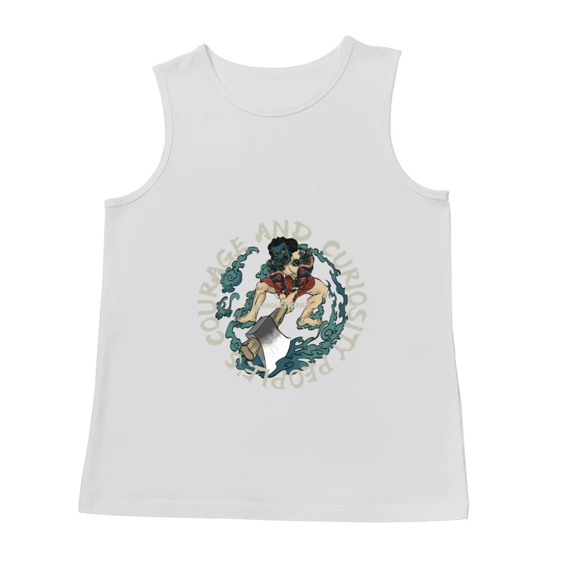 Kriegerdesign mit Axt und Schriftzug Herren Tanktops