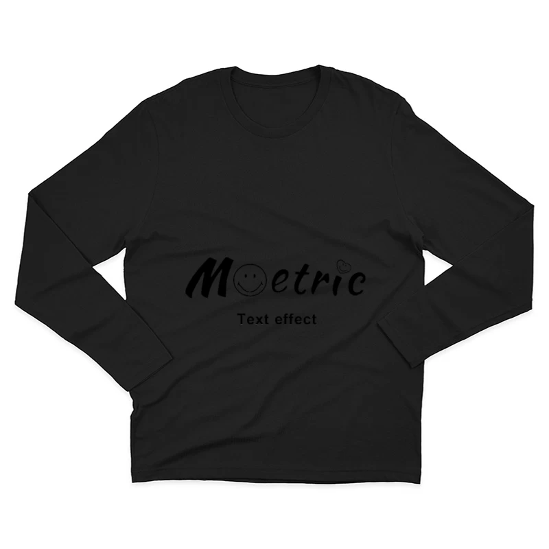 Fröhlicher Schriftzug mit Smiley-Effekt Herren Langarm T-Shirt