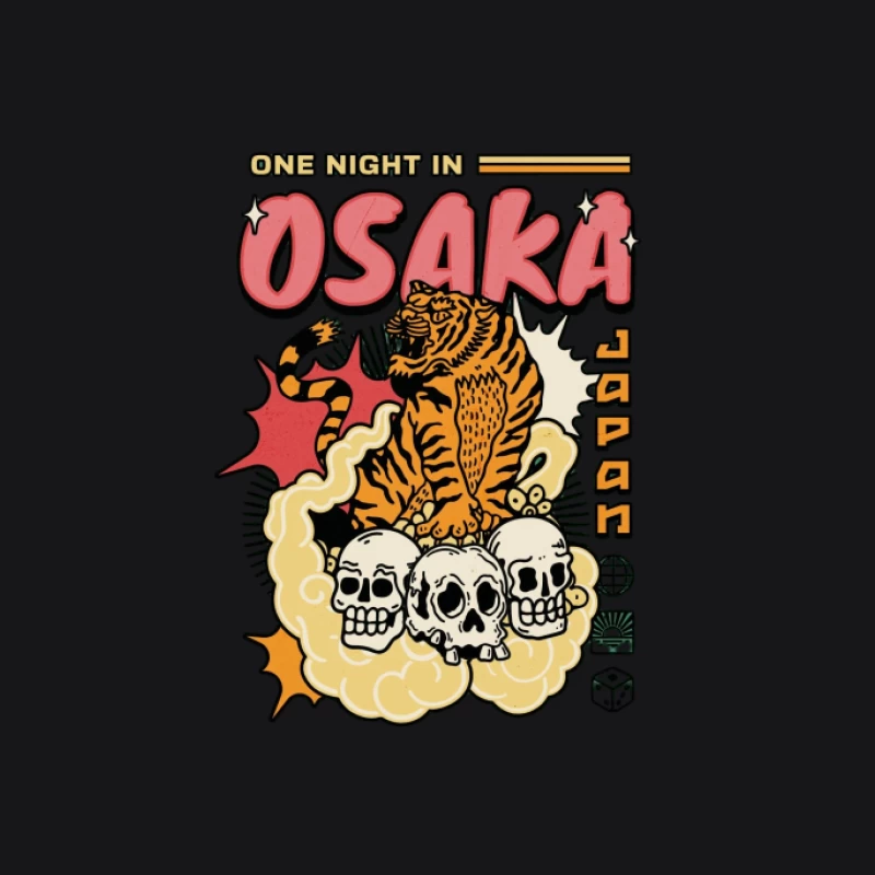 Tiger in Osaka Nacht Herren Pullover Hoodie