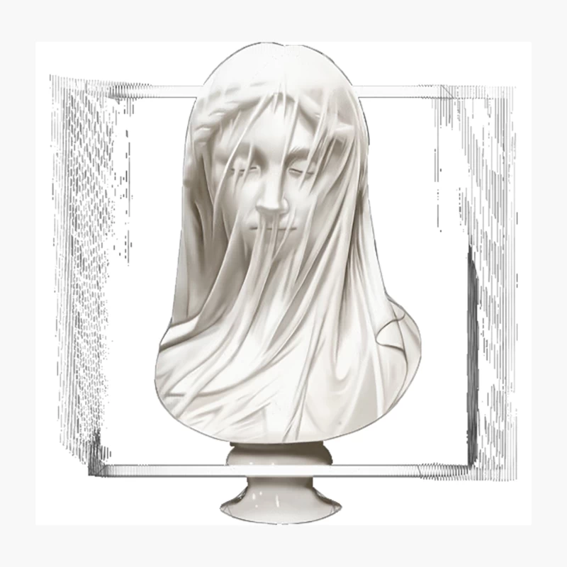 Aesthetic Statue Glitch 2 Graphic DesignIllustration Throw Pillow
