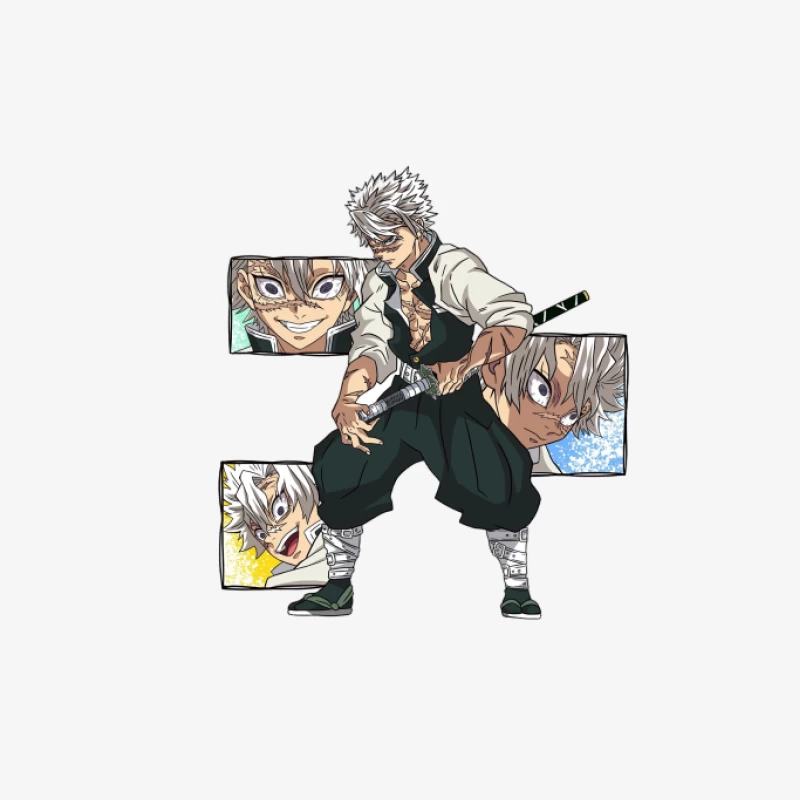 Personnage de Manga avec Épée Homme Manches Longues T-Shirt