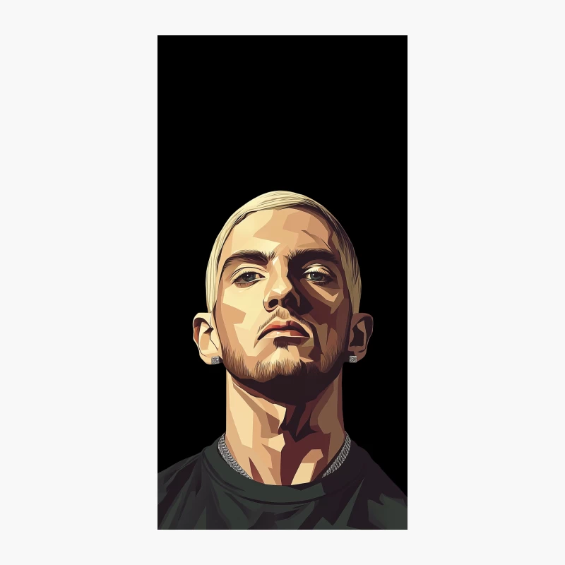 Stylized Portrait of Serious Blonde Rapper with Chain Necklace iPhone Case