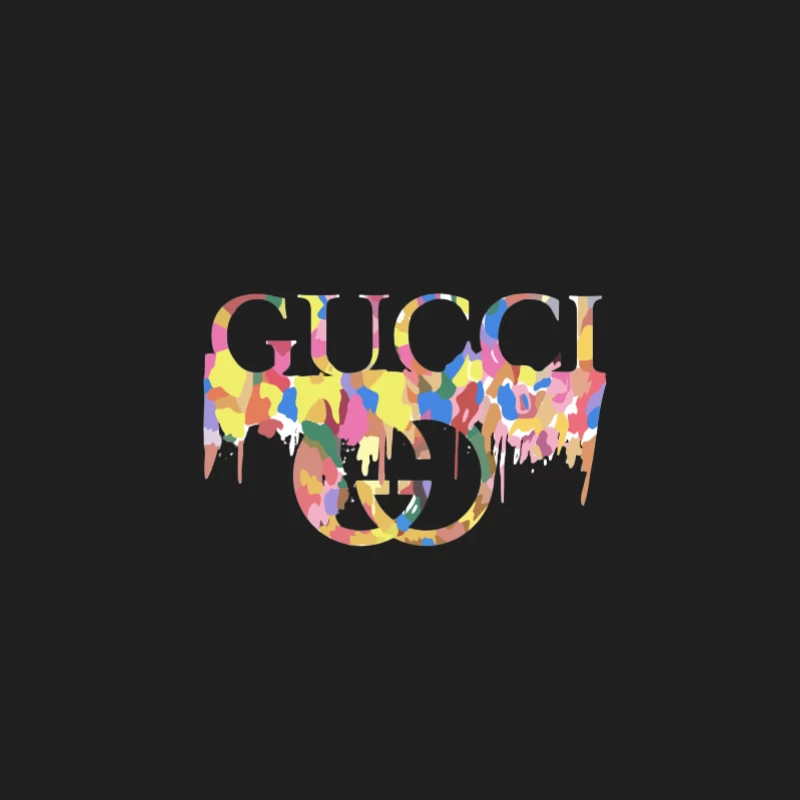 Buntes Gucci-Logo auf schwarzem Hintergrund Herren Tanktops