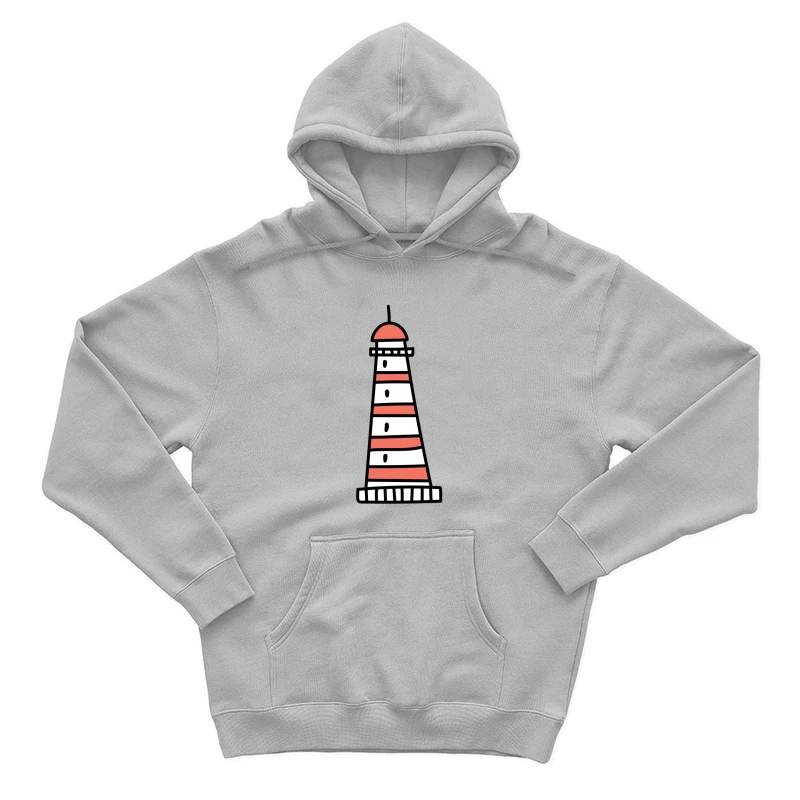 Desssin de phare rayé rouge et blanc Homme Sweat à capuche