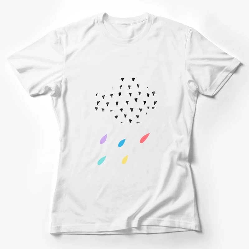 Pluie de couleurs sous un nuage pointillé Femme T-Shirt