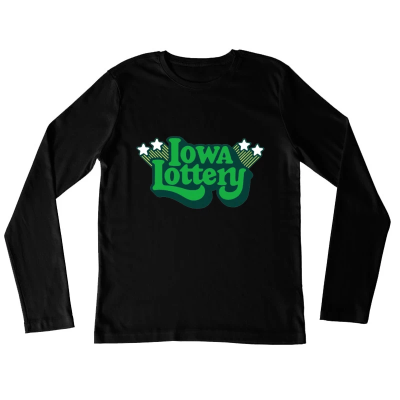 Vintage-Style Iowa Lottery Green Logo with Stars Female Long Sleeve T-Shirt