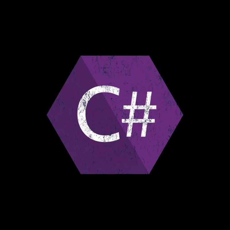 C# Programming Language Logo in Purple Hexagon Throw Pillow