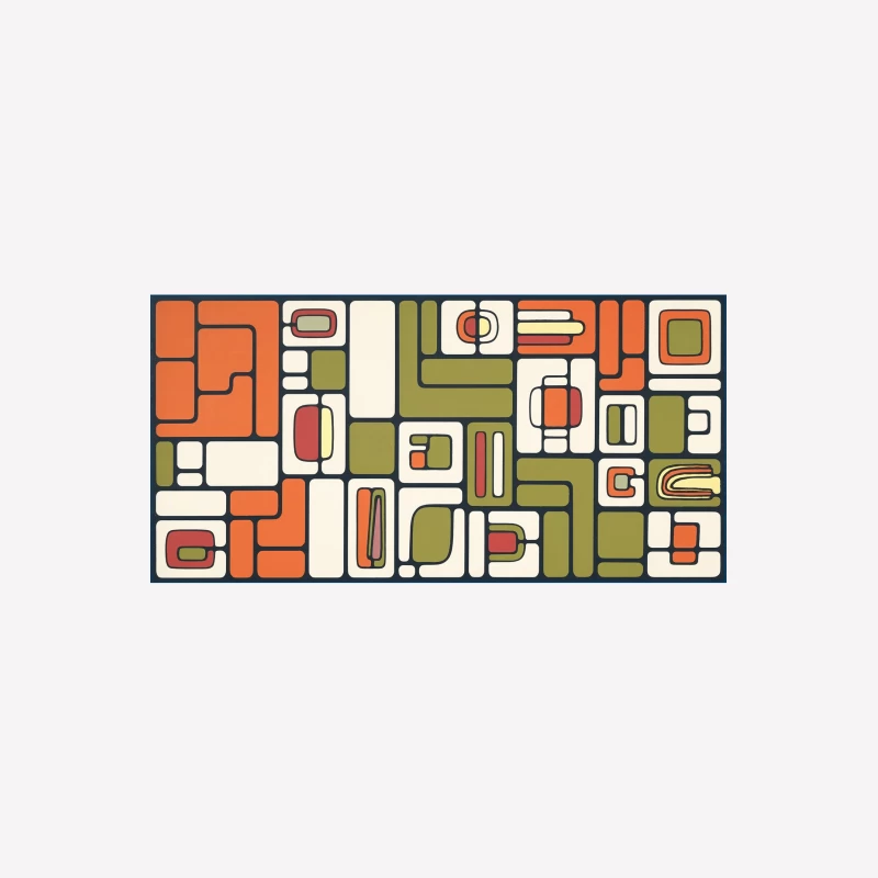 Retro Geometric Abstract Mid-Century Pattern Female T-Shirt