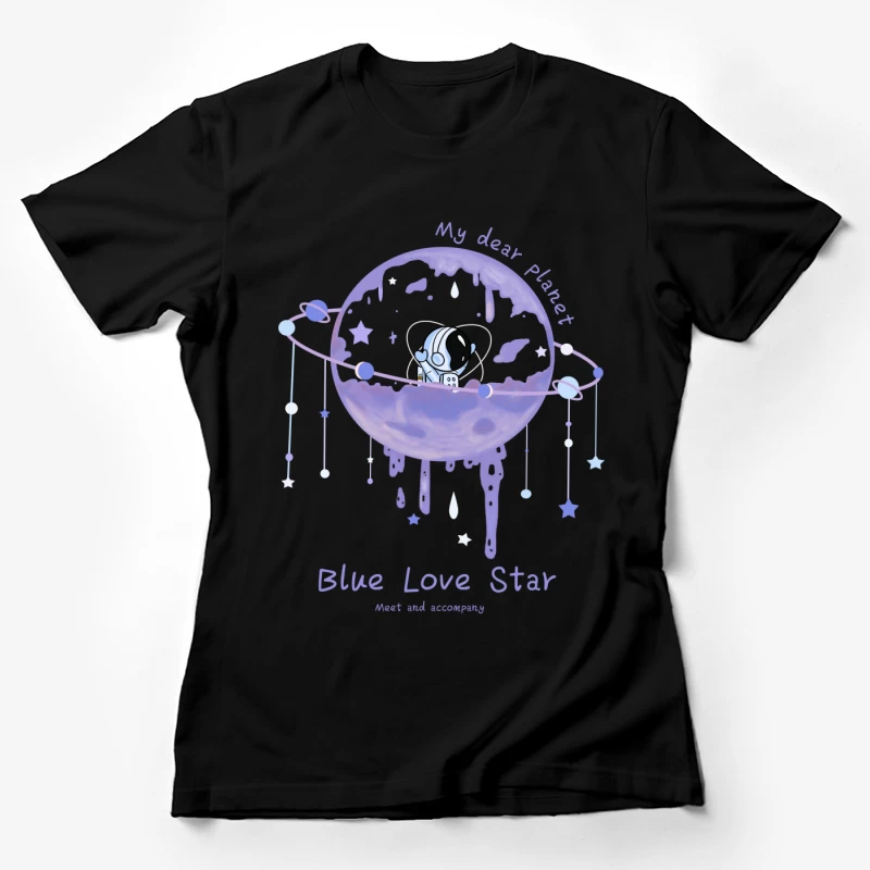 Blauer Liebesstern auf meinem lieben Planeten Damen T-Shirt